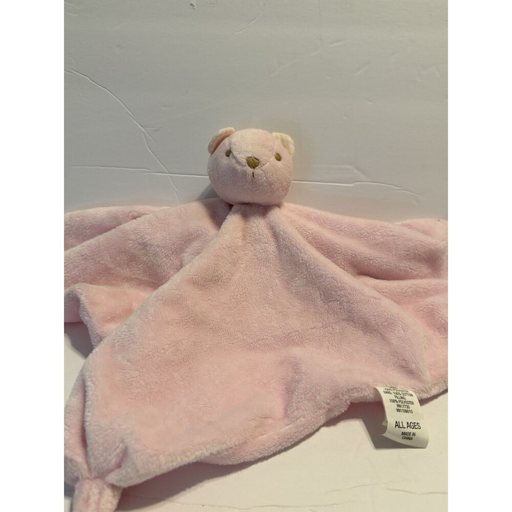 Pink Bear Plush Security Lovey Blanket